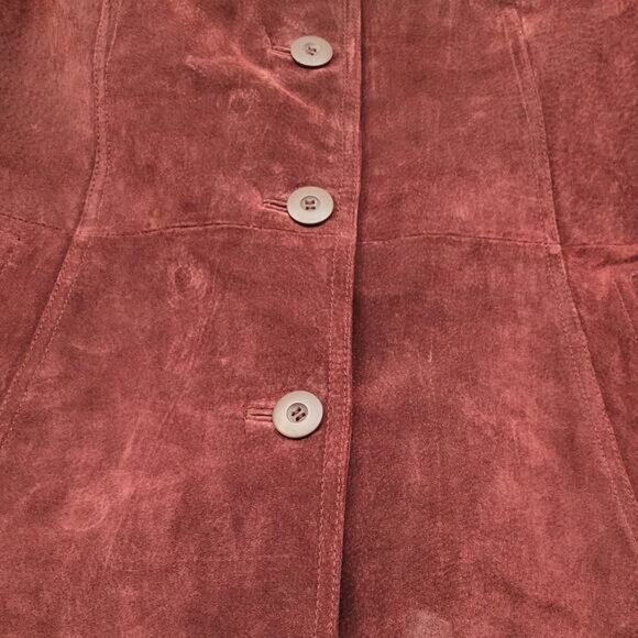 Wilsons Leather Maxima Jacket Women's XL Maroon Suede Lined Vintage 90s Y2K - Picture 5 of 16